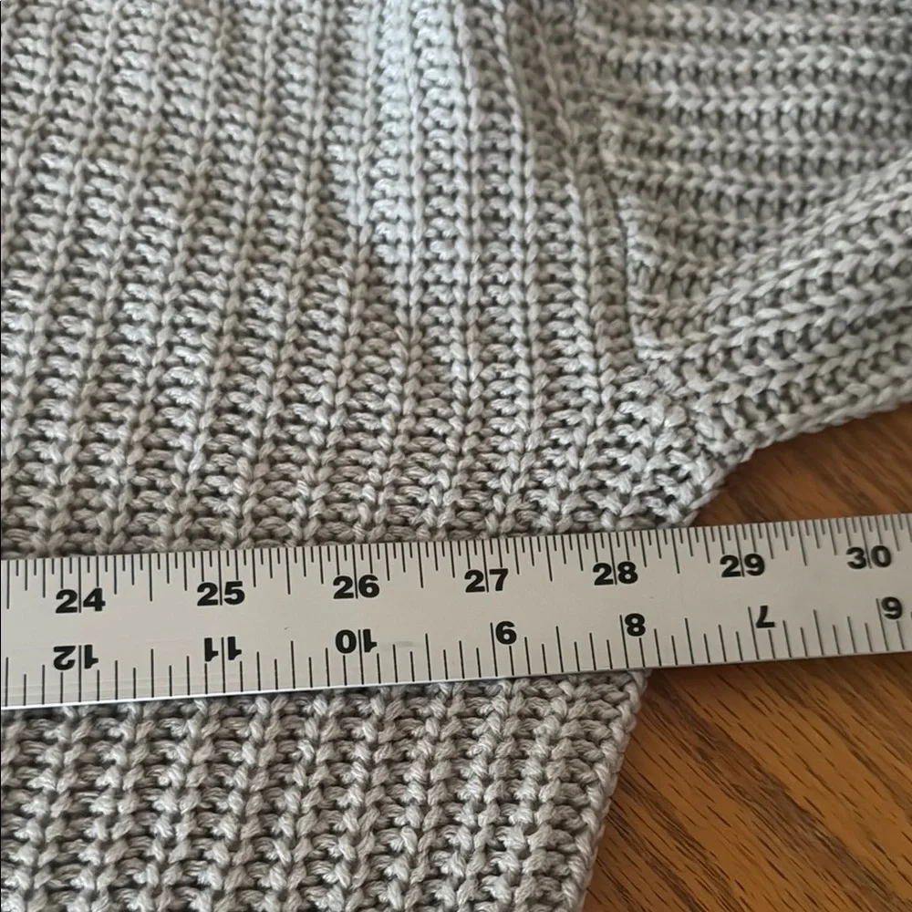 Polly & Esther Gray V-Neck Sweater with Distressed Hem - Picture 7 of 9